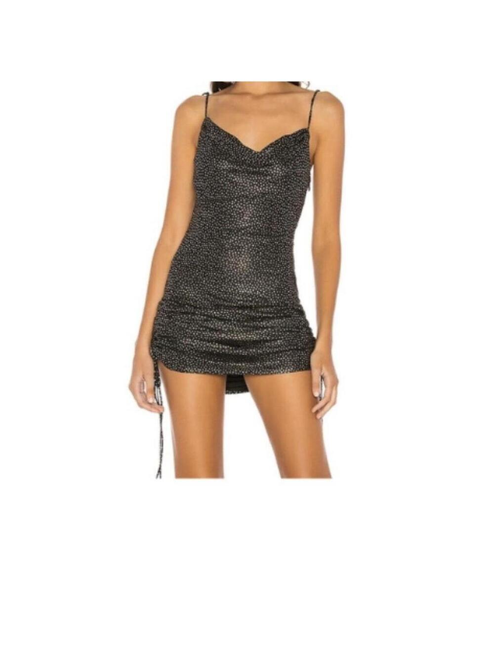 h:ours Liz mini dress in black sparkle.